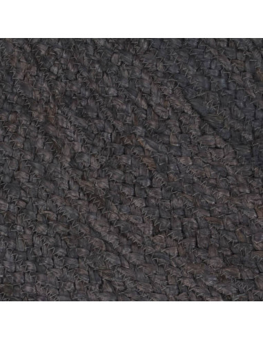 Tappeto Lavorato a Mano in Juta Rotondo 210 cm Grigio Scuro