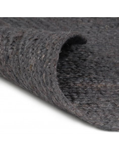 Tappeto Lavorato a Mano in Juta Rotondo 240 cm Grigio Scuro 2