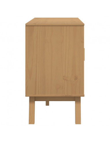 Credenza OLDEN Grigia e Marrone 114x43x73,5 cm Massello di Pino