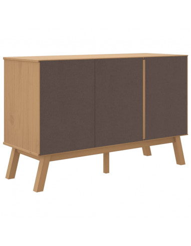 Credenza OLDEN Grigia e Marrone 114x43x73,5 cm Massello di Pino