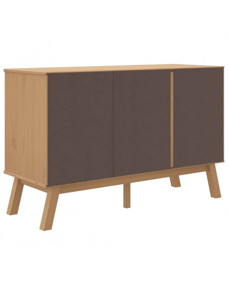 Credenza OLDEN Grigia e Marrone 114x43x73,5 cm Massello di Pino