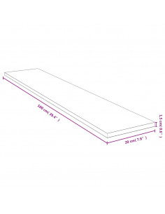 Scaffale a Parete 100x20x1,5 cm in Bambù