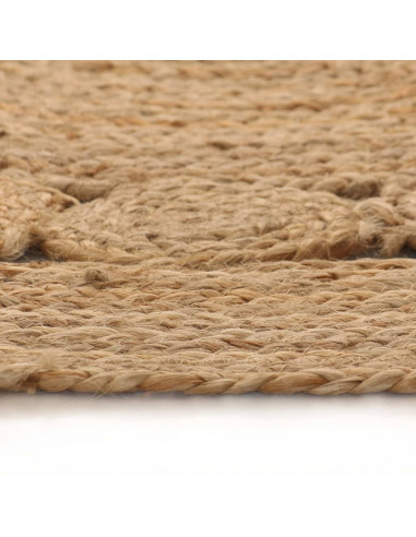 Tappeto in Iuta con Design Intrecciato 180 cm Rotondo
