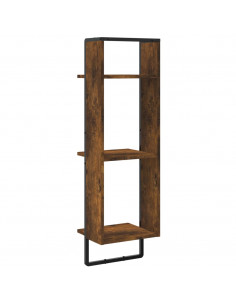 Scaffale a Parete 3 Ripiani Rovere Fumo 30x25x100cm Multistrato