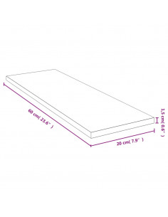 Scaffale a Parete 60x20x1,5 cm in Bambù