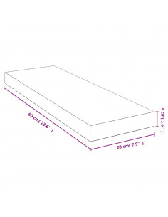 Scaffale a Parete 60x20x4 cm in Bambù