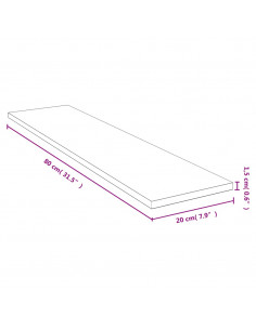 Scaffale a Parete 80x20x1,5 cm in Bambù 2