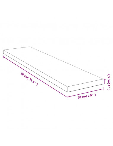 Scaffale a Parete 80x20x2,5 cm in Bambù