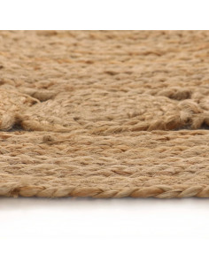 Tappeto in Juta Intrecciata con Disegno 240 cm Rotondo 2