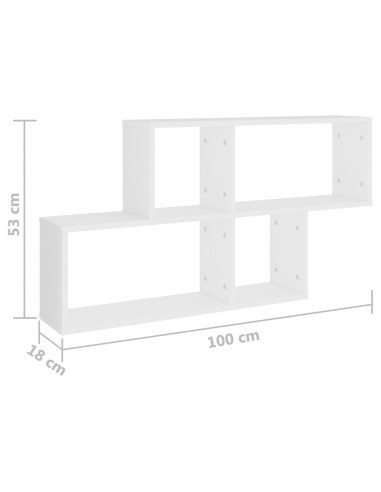 Scaffale a Parete Bianco 100x18x53 cm in in Multistrato
