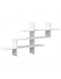 Scaffale a Parete Bianco 124,5x18x60,5 cm in Truciolato