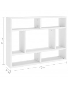 Scaffale a Parete Bianco 75x16x55 cm in in Multistrato