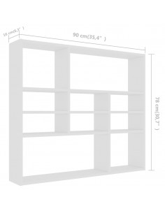 Scaffale a Parete Bianco 90x16x78 cm in in Multistrato