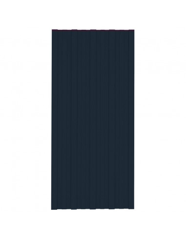 Pannelli da Tetto 36 pz in Acciaio Zincato Antracite 100x45 cm