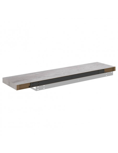 Scaffale a Parete Grigio Cemento 90x23,5x3,8 cm in MDF