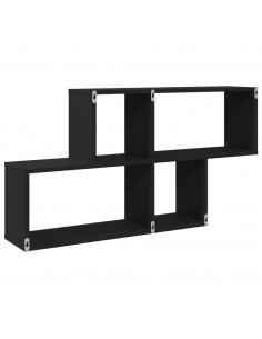 Scaffale a Parete Nero 100x20x53 cm in Legno Multistrato