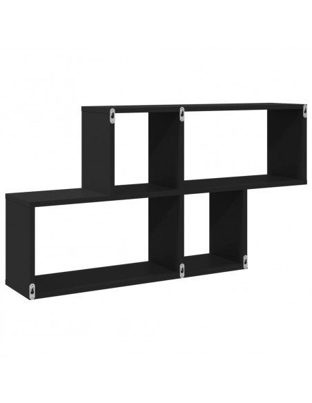 Scaffale a Parete Nero 100x20x53 cm in Legno Multistrato