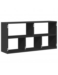 Scaffale a Parete Nero 100x25x50 cm in Truciolato