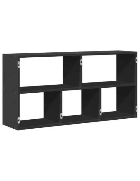 Scaffale a Parete Nero 100x25x50 cm in Truciolato