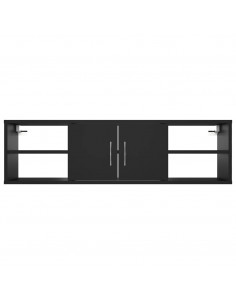 Scaffale a Parete Nero 102x30x29 cm in Legno Multistrato