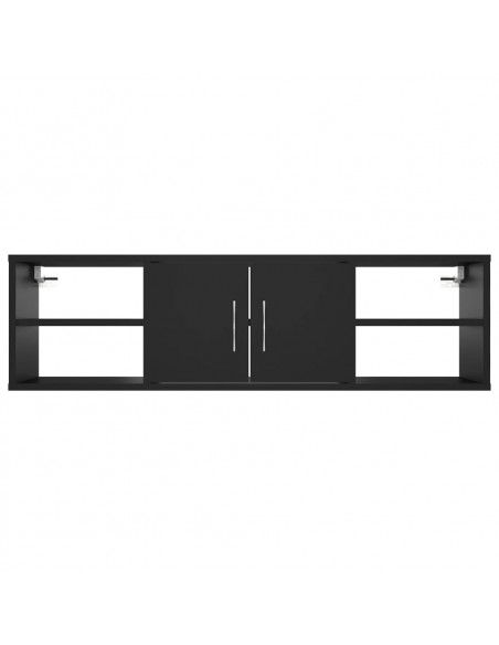 Scaffale a Parete Nero 102x30x29 cm in Legno Multistrato