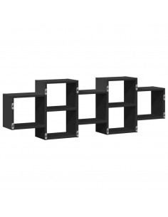 Scaffale a Parete Nero 129x18x42 cm in Truciolato 2