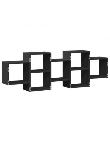 Scaffale a Parete Nero 129x18x42 cm in Truciolato