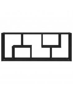 Scaffale a Parete Nero 36x16x90 cm in Legno Multistrato 2