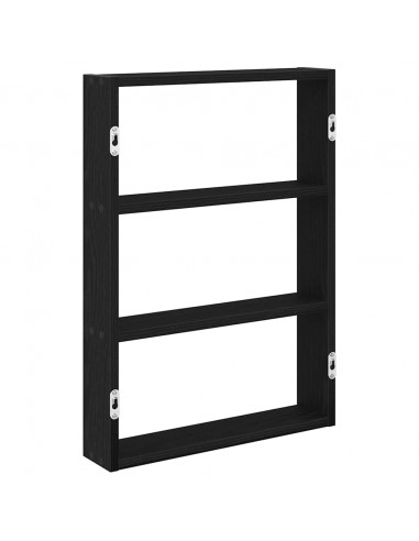 Scaffale a Parete Nero 43x9x60 cm in Legno Multistrato