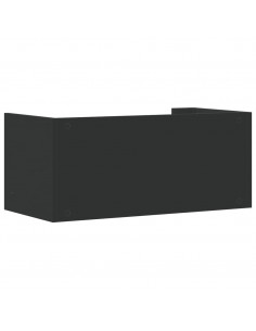 Scaffale a Parete Nero 70,5x35x30,5 cm in Legno Multistrato