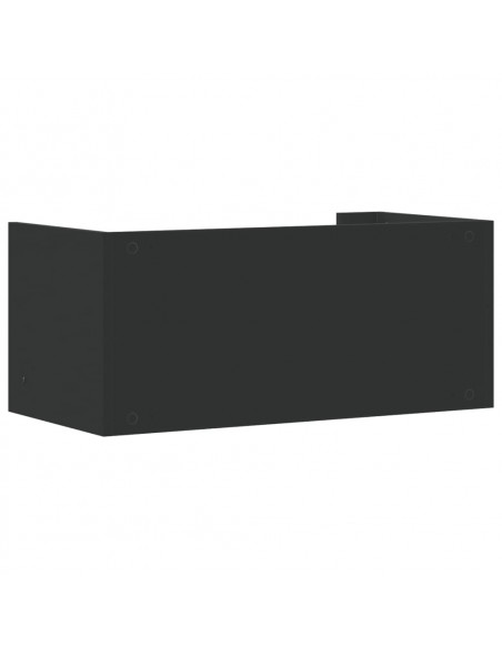 Scaffale a Parete Nero 70,5x35x30,5 cm in Legno Multistrato