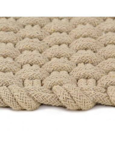 Tappeto Rettangolare Naturale 120x180 cm in Cotone
