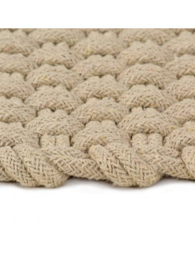 Tappeto Rettangolare Naturale 160x230 cm in Cotone