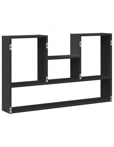 Scaffale a Parete Nero 99x15x60 cm in Truciolato