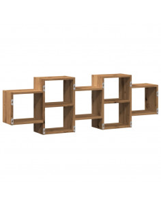 Scaffale a Parete Rovere Artigianale 129x18x42 cm in Truciolato