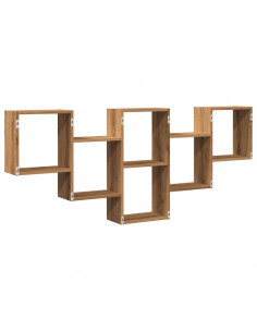 Scaffale a Parete Rovere Artigianale 159x18x66 cm in Truciolato