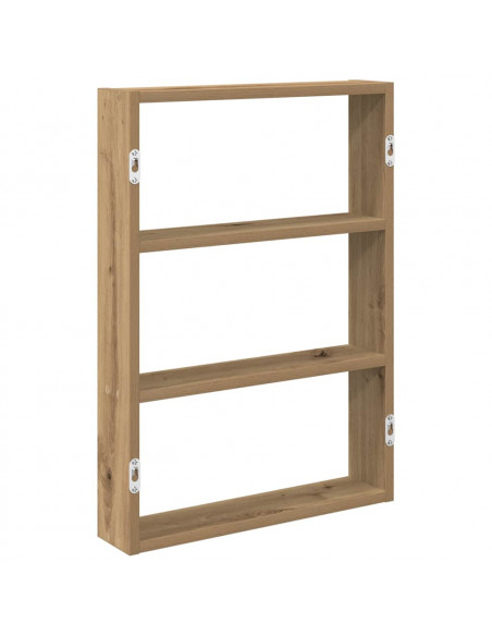 Scaffale a Parete Rovere Artigianale 43x9x60 cm Truciolato
