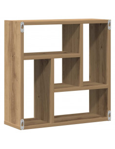 Scaffale a Parete Rovere Artigianale 45x16x45 cm in Truciolato