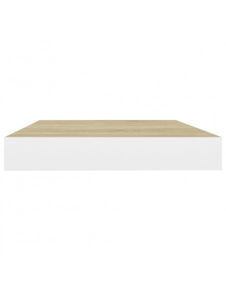 Scaffale a Parete Rovere e Bianco 40x23x3,8 cm in MDF