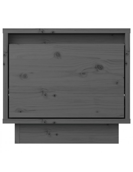 Comodini 2 pz Grigi 35x34x32 cm in Legno Massello di Pino