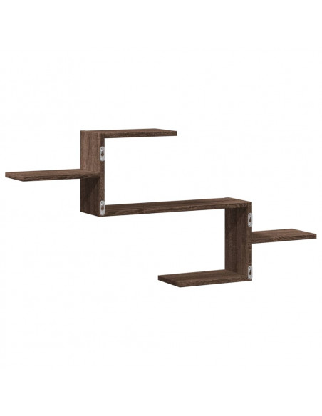 Scaffale a Parete Rovere Marrone 104x15x49 cm in Truciolato