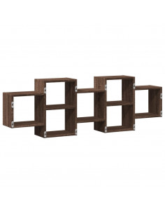 Scaffale a Parete Rovere Marrone 129x18x42 cm in Truciolato