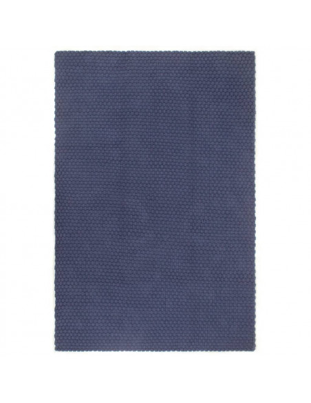 Tappeto Rettangolare Blu Marino 160x230 cm in Cotone