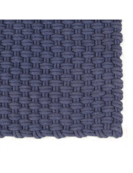 Tappeto Rettangolare Blu Marino 160x230 cm in Cotone