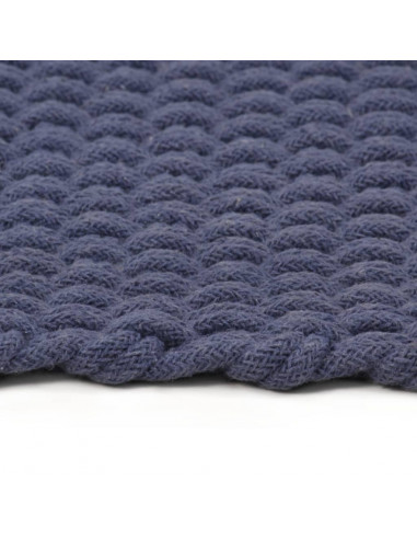Tappeto Rettangolare Blu Marino 160x230 cm in Cotone