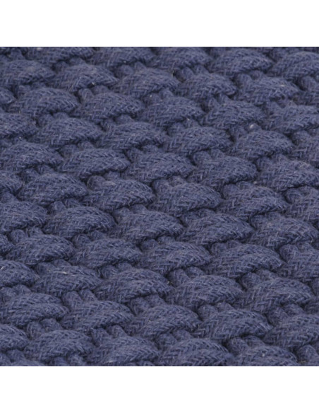 Tappeto Rettangolare Blu Marino 160x230 cm in Cotone