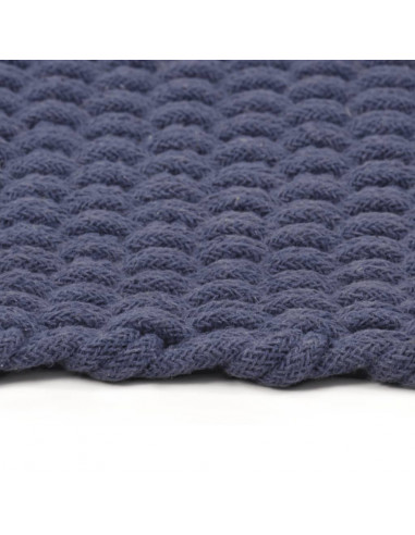 Tappeto Rettangolare Blu Marino 180x250 cm in Cotone