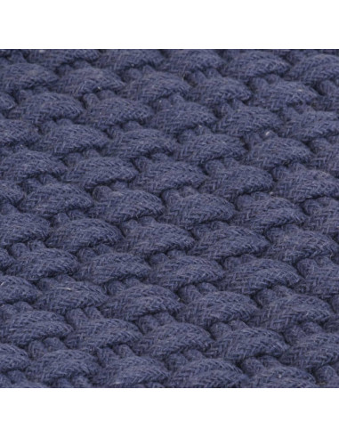 Tappeto Rettangolare Blu Marino 180x250 cm in Cotone