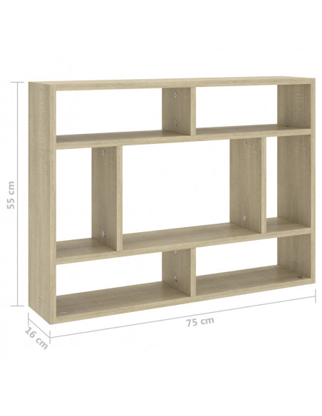 Scaffale a Parete Rovere Sonoma 75x16x55 cm Legno Multistrato