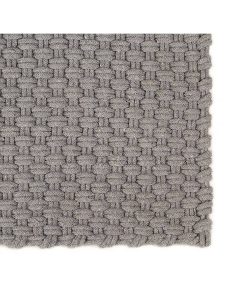 Tappeto Rettangolare Grigio 120x180 cm in Cotone